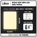 Bảng hộp đèn led siêu mỏng khổ A3 (31.2×42.7cm)