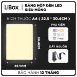 Bảng hộp đèn led siêu mỏng khổ A4 (22.5×30.4cm)